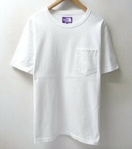 ◆国内正規　THE NORTH FACE ノースフェイス XL 7oz H/S Pocket Tee パープルレーベル ロゴ刺繍 ポケット付き Tシャツ 白 サイズXL NT3103N