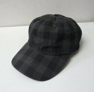 ◆KIJIMA TAKAYUKI キジマタカユキ 222708 チェック バックベルト キャップ 調性可能 CAP 美品