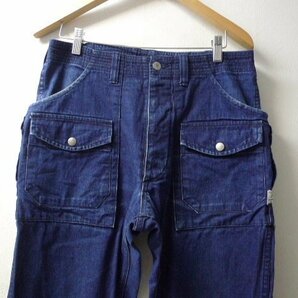 ◆SASSAFRAS ササフラス  Botanical Scout R Pants ボタニカル ブッシュ デニム パンツ INDIGO サイズSの画像2