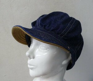 ◆DECHO デコー 日本製 デニム ワークキャップ CAP 帽子 インディゴ 美品