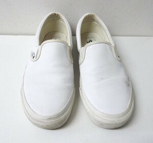 ◆VANS バンズ SLIP ON ホワイト　レザー スリッポン レザー スニーカー 白 サイズ10 28cm 汚れスレあり