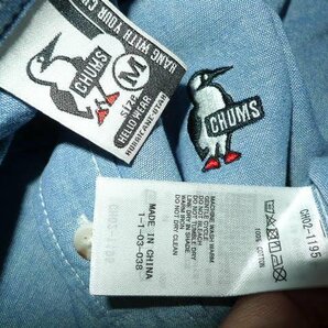 ◆国内正規 CHUMS チャムス ロゴ刺繍 半袖 シャンブレー シャツ サイズM 美品 夏物の画像4