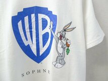 ◆SOPHNET ソフネット 23ss 新品タグ付 LOONEY TUNES WB WIDE TEE ロゴ Tシャツ　サイズ M　定価8800円 白_画像3