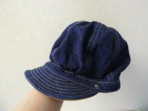 ◆DECHO デコー 日本製 デニム ワークキャップ CAP 帽子 インディゴ 美品_画像2