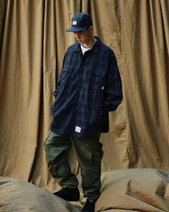 ◆WTAPS ダブルタップス 21ss WCPO LS COPO RIPSTOP TEXTILE C1 ブラックウォッチ　チェック　シャツ 01 美 211GWDT-SHM01