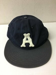 ◆EBBETS FIELD エベッツフィールド Aロゴワッペン 2TONE キャップ ネイビーグレー 調性可能 美 サイズL/XL