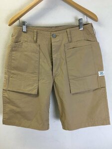 ◆SASSAFRAS ササフラス ショートパンツ ショーツ サイズS ベージュ系　美品 WHOLE HOLE PANTS ホールホールパンツ１/2