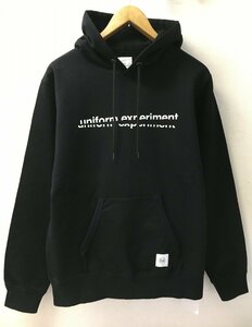 ◆uniform experiment fragment 21AW 美タグ付き SLASH GRAPHIC SWEAT HOODIE UE-212016 プルオーバー スウェット パーカー 黒 サイズ1