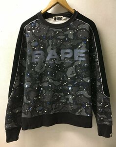 ◆A Bathing Ape アベイシングエイプ 初期 希少 ヴィンテージ 迷彩 総柄　プリント クルーネック スウェット トレーナー カモ サイズM