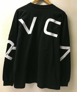 ◆国内正規 RVCA ルーカ バックロゴデザイン オーバーサイズ クルーネック ロンT 長袖 Tシャツ 黒 サイズM 美品ｂ　近年モデル