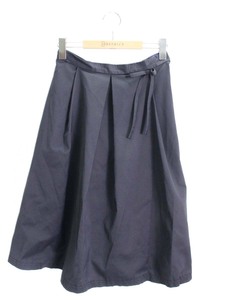 エムズグレイシー Flared Skirt 917324 スカート 40 ネイビー リボン IT3IE4QI9GS5