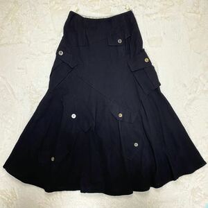 Le-Fluy レフルイ ロングスカート フレアスカート ウールスカート ウール100% カーゴポケット 日本製 Mサイズ
