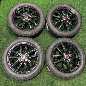 AE386-402 新品 ブリヂストン VRX2 冬タイヤ 155/65R14 社外ホイール 14×4.5J +45 PCD100-4H 4本セット 軽自動車等 1円スタート