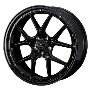 業販 TOYO OPEN COUNTRY U/T 225/55R19 NOVARIS ASSETE S1 BLACK/GOLDピアス 19インチ 8J+45 5H-114.3