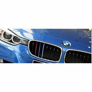 スポーティ全開♪ BMW Mカラー グリル フィン カバー ストライプ モール F30 318i 320i 320d 328i 320d 330i 330e 335i 340i Mスポーツ 8