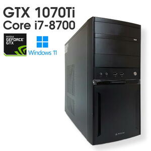 【中古ゲーミングPC】mouse / GeForce GTX 1070Ti / Core i7-8700 / 16GB / SSD 500GB + HDD 2TB / Windows11