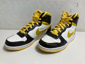 【★99-03-0595】■中古品■NIKE ナイキ 344572-105 ハイカット スニーカー イエロー ホワイト 黄色 白 24.5cm キッズ ウィメンズ