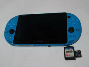 レターパック可　【稼働品】SONY PlayStation Vita PS Vita PCH-2000 8GB+ガンダムブレイカー アクアブルー ソニー プレイステーション