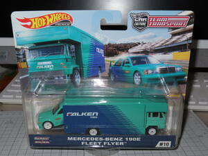 レターパック可 ホットウィール Hot wheels 【TEAM TRANSPORT 】MERCEDES-BENZ 190E FLEET FLYER ベンツ＆フリートフライヤー　未使用品