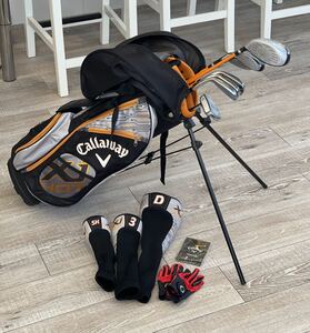 送料無料　Callaway キャロウェイ キッズ 子供用 クラブセット バック グローブ ヘッドカバー 右利き