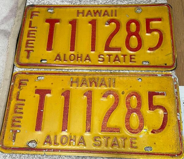 【激レア】ハワイのナンバー・プレート：前後２枚セットの Hawaii Fleet