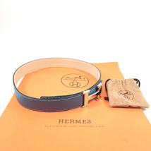 エルメス HERMES ベルト コンスタンス H リバーシブルベルト クシュベル/ボックスカーフ ブルー サイズ68_画像3