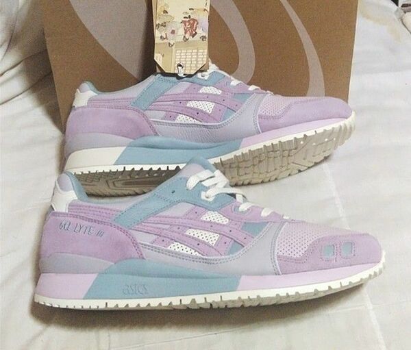 新品箱入 アシックス GEL LYTE Ⅲ OGゲルライト Ⅲ OG アジサイ 28.5㎝ 天然皮革 ツートン