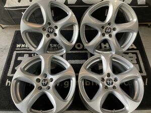 ◆状態良好!! アルファロメオ ステルヴィオ 純正 18×8J+34 110/5H ホイール4本SET!! タイヤ交換 スタッドレス用等へ!!