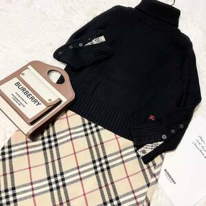 大きいサイズ 超美品 バーバリー BURBERRY バーバリーロンドン セーター スカート 上下セット ホース刺繍 ノバチェック 46 15号