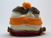 小さい帽子 ぼんぼん キャスケット オレンジ ボーダー ニット帽 ニットキャップ メール便 送料無料_画像3