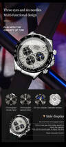 OLEVS メンズ 腕時計 2875 高品質 クオーツ カジュアル スポーツ 時計 シリコン バンド ウォッチ シルバー × グレー_画像8