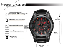 CURREN 8225 メンズ 腕時計 高品質 クオーツ スタイリッシュ デザイン ビジネス ウォッチ レザー バンド カジュアル 時計 BLack ブラウン_画像3