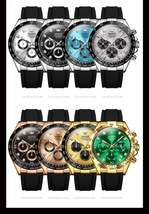 OLEVS メンズ 腕時計 2875 高品質 クオーツ カジュアル スポーツ 時計 シリコン バンド ウォッチ シルバー × グレー_画像9