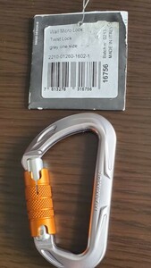 未使用 室内保管品 タグ付 カラビナ MAMMUT マムートWall Micro Lock Twist Lock ツイストロック イタリア製 色 銀オレンジ 救助確保登山歩