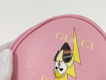 【中古】GUCCI コインケース ばなにゃ プリント レザー ピンク 701062_画像7