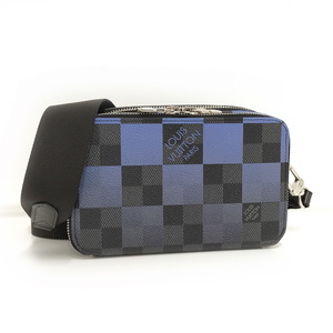 【中古】LOUIS VUITTON ショルダーバッグ アルファ ウェアラブルウォレット ダミエグラフィットジャイアント ブルー N60414