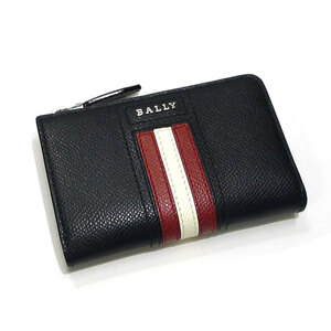 【中古】BALLY コインケース カードケース 財布 バリーストライプ レザー ブラック TERIK LT 10 6235671