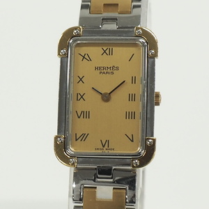 【中古】HERMES クロアジュール レディース 腕時計 SS GP ゴールド文字盤 CR1.240