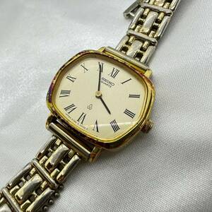 1円スタート 不動品　ジャンク　SEIKO セイコー　クオーツ　レディース　メンズ腕時計 ゴールド A2401-7-7