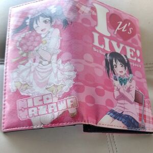 ★美品★ラブライブ★矢沢ニコ★三つ折り長財布★プリントサイン付き★札入れ2ポケット★カードポケット6★ファスナー小銭入れ1】