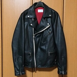 L.H.P エルエイチピー ダブルライダースジャケット M 38 黒 山羊革 ゴートスキン ブラック ルイスレザーズ lewis leathers サイクロン 666