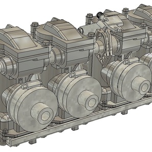 1/12 4連スポーツキャブレター 3Dプリンタ出力未塗装キット (スーフォア他ピッチ）オートバイ ディティールアップ ケイヒン CR Zの画像3