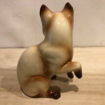 シャム猫　デッドストック　加藤工芸　ネコ　犬　瀬戸焼　焼物　陶器　雑貨　置物　昭和レトロ　ビンテージ　管理001_画像5