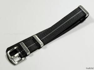  rug width :18mm high quality lustre NATO strap wristwatch belt black × gray stripe fabric 