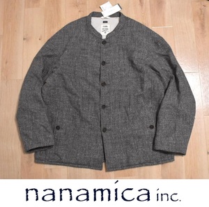 【送料無料】新品 nanamica ナナミカ Wool Linen Band collar Jacket L SUAF262 ウール リネン バンドカラー ジャケット