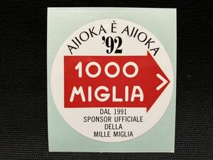 MILLE MIGLIA公式 1000MIGLIA ステッカー '92 AJIOKA ミッレミリア ミレミリア FERRARI ALFAROMEO MASERATI PORSCHE MERCEDES