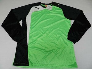 新品！■puma/プーマ製！【★グリーン×ブラック！■サッカー・フットサルに！】長袖プラクティスシャツ・ウエア！/Lサイズ