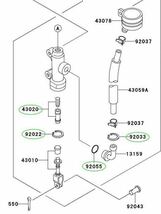 送料無料 カワサキ純正新品 ゼファー1100 ゼファー1100RS リア マスターシリンダー オーバーホールキット ブレーキ リヤ パッキン 937_画像2