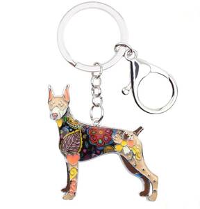  Doberman key holder bons knee Brown dog 