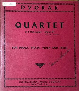 dovoru The -k фортепьяно 4 -слойный . искривление no. 2 номер менять ho длина style Op.87 (va Io Lynn, vi Ora, виолончель, фортепьяно ) импорт музыкальное сопровождение Dvorak Piano Quartet No.2 иностранная книга 